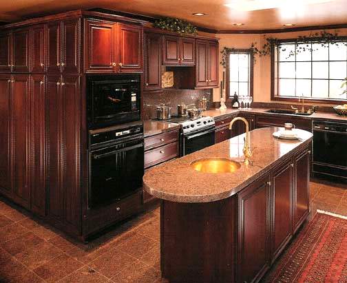 MDF Mahogany Veneer Kitchen Cabinetry