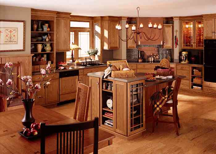 MDF Oak Veneer Kitchen Cabinetry